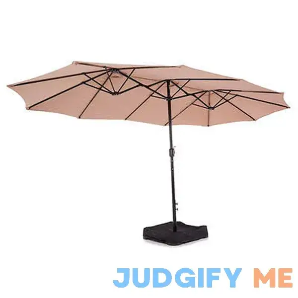 Real Living - 15' Linen Triple Vent Market Patio Umbrella with Base Real Living - 15' Linen Triple Vent Market Patio Umbrella with Base