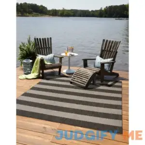 Rugs.com Outdoor Striped Square Area Rug Indoor Outdoor Rug