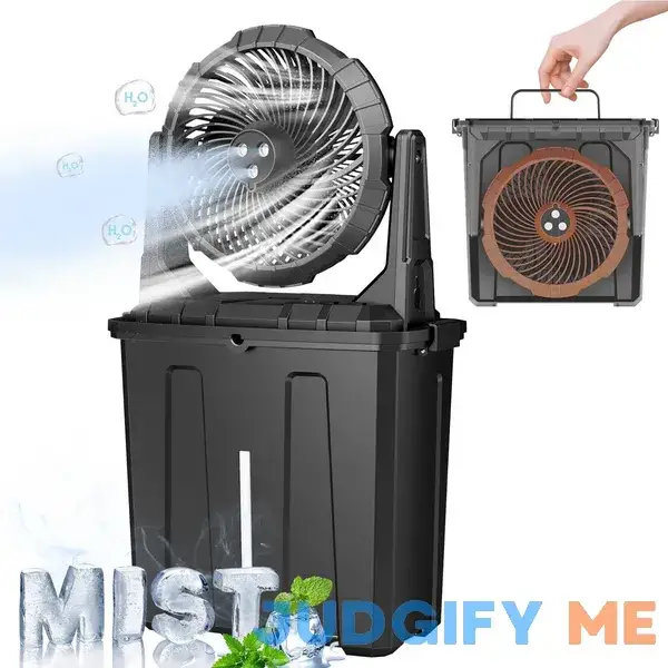 Ausic 9L Bucket Portable Misting Fan for Outdoors Patios 20000mAh Rechargeable Battery Operated Camping Fan Ausic 9L Bucket Portable Misting Fan for Outdoors Patios 20000mAh Rechargeable Battery Operated Camping Fan