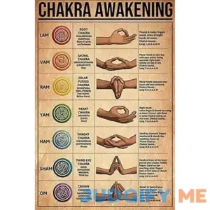 DAIERCY Graman Chakra Awakening Yoga Tin Sign Funny Novelty Metal Yoga Guide Meditation Yoga Practice Wall Decoration Tin Sign Plaque Aluminum Tin