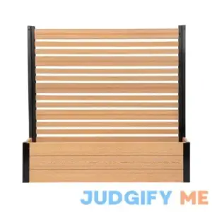 Enclo Privacy Screens Florence Freestanding WoodTek Vinyl Outdoor Privacy Screen and Planter Box Kit