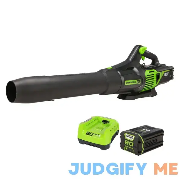 Greenworks 80-Volt 730-CFM 170-MPH Battery Handheld Leaf Blower 2.5 Ah 2424402VT Greenworks 80-Volt 730-CFM 170-MPH Battery Handheld Leaf Blower 2.5 Ah 2424402VT