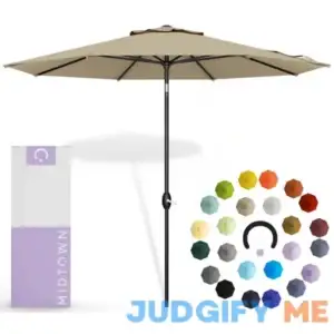 6ft-10ft Economical Auto-Tilt Terylast Patio Umbrella | 60 Colors Available | Durable Aluminum Frame & Ribs