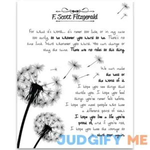 For What It's Worth - F. Scott Fitzgerald - 11x14 Unframed Art Print - Great Inspirational Gift for Wedding
