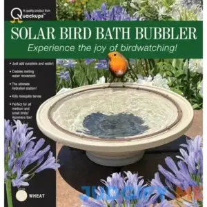 Quackups Solar Bird Bath Bubbler Fountain Outdoor Garden and Backyard Water Feature