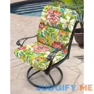 Jordan Manufacturing Outdoor Chair Cushion with Ties and Hanger Loop