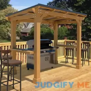 8 Ft. W x 5 Ft. D Solid Wood Grill Gazebo Veikous