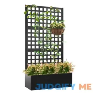 Elevens Metal Planter with Trellis Trellis with Planter Box & Privacy Screen