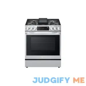 LG LG 6.3 Cu ft. Smart Wi-Fi Enabled ProBake Convection inchstaView Gas Slide- inch Range with Air Fry - Stainless Steel