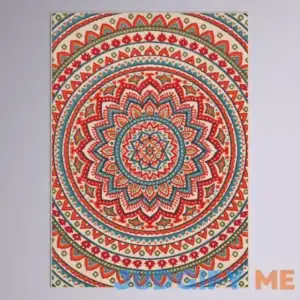 Murray Canyon Cream/Bright Red Indoor/Outdoor Area Rug Langley Street Rug