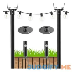 Beizelte 10ft String Light Poles 2 Pack