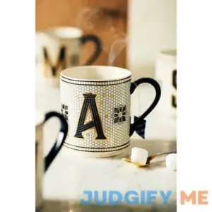 Bistro Tile Margot Monogram Mug by Anthropologie