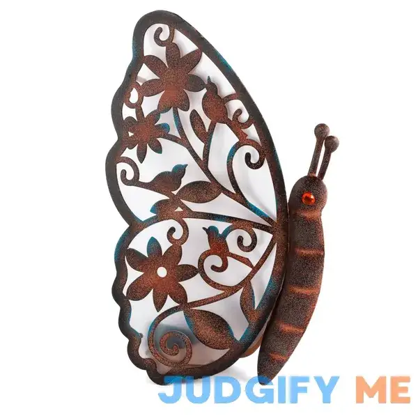 Garden Meadow 14.57 in Solar Lighted Color Changing Metal Butterfly Garden Meadow 14.57 in Solar Lighted Color Changing Metal Butterfly