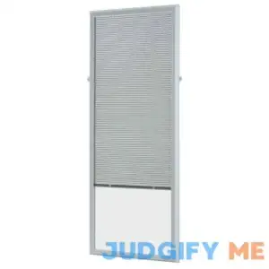 22 in. w x 64 in. h Add-On Enclosed Aluminum Blinds White Steel & Fiberglass Doors with Raised Frame Around Glass