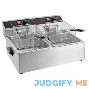 Galaxy EF20E 20 lb. Dual Tank Electric Countertop Fryer - 110V