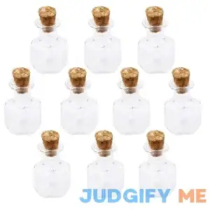 10 Pieces Mini glass Bottle Cute Jars Vials with cork Wish Bottle glass vial pendant