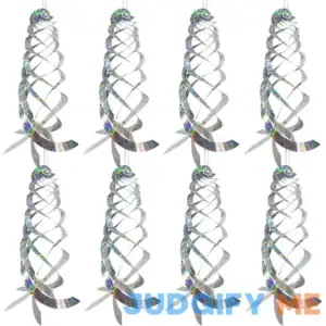 Sfcddtlg 4pcs Bird Repellent Spiral Reflectors-15.8 Inch Hanging Reflective Bird Deterrent Device for Drive Birds Woodpeckers Pigeons Geese Away from