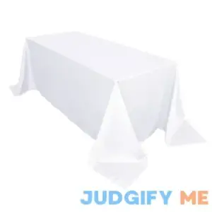 90"x132" White Seamless Polyester Rectangular Tablecloth | By Tableclothsfactory