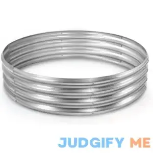 24 Inch Galvanized Raised Fire Pit Ring Round Large Metal Raised Firepit Camping Ring