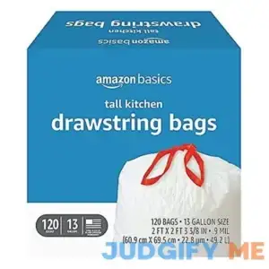 Amazon Basics Flextra Tall Kitchen Drawstring Trash Bags