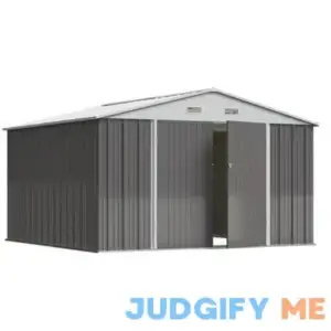 Devoko Patio Metal Storage Shed Outdoor Storage Shed with Lockable Door Tool Storage Shed for Backyard