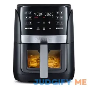 Gourmia 6-Qt Digital Window Air Fryer with 12 Presets Guided Cooking Black