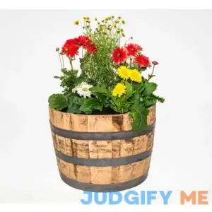 Real Wood Products Half Oak Barrel Planter