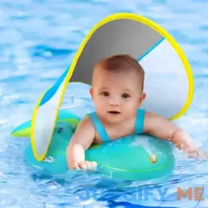 No Flip Over Baby Pool Float with Canopy UPF50+ Sun Protection