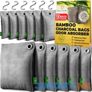 Delfori 12-Pack Activated Charcoal Odor Absorber Natural Charcoal Bags Odor Absorber for Fresh Home