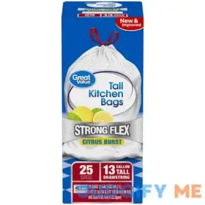 Great Value Strong Flex Tall Kitchen Drawstring Trash Bags