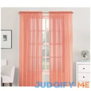 Jasmine Linen Sheer 1pc Panel Elegant Voile Window Curtains 84" for Bedroom/kitchen