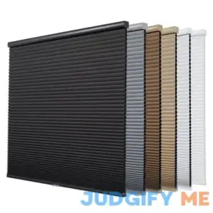 Persilux Custom Size Blackout Cellular Shades for Windows Cordless Window Blinds Honeycomb Blinds for Windows (White