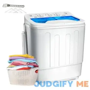 Erivess 18lbs Portable Twin Tub Washing Machine with Drying Rack