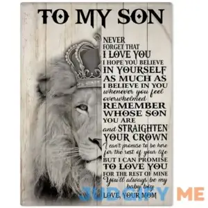 Plaques for Son gift decoration My Son Never Forget I Love You Be Love from Mom Metal Tin Sign 8x12 Inch