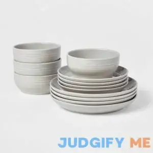 Threshold 12pc Stoneware Westfield Dinnerware Set Gray