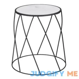 Better Homes & Gardens 15 inch Round Matte Black Faux Marble Top Plant Stand