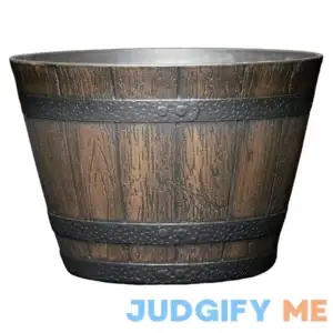Classic Home and Garden Whiskey Resin Flower Pot Barrel Planter