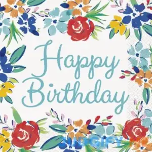 The Pioneer Woman Floral Blue Birthday Paper Luncheon Napkins