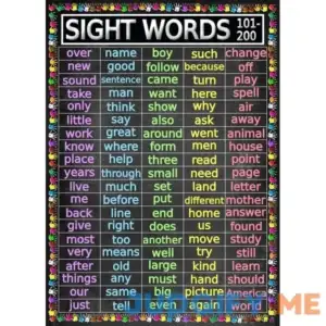 Advanced Sight Words Poster 101-200 for Second Grade Laminated 14x19.5