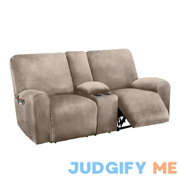 ULTICOR Reclining Love Seat with Middle Console Slipcover 8-Piece Velvet Stretch Loveseat Reclining Sofa Covers ULTICOR Reclining Love Seat with Middle Console Slipcover 8-Piece Velvet Stretch Loveseat Reclining Sofa Covers