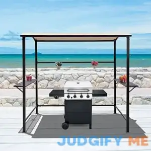 Cobana Grill Gazebo 8by 4.6 Outdoor Patio BBQ Canopy with Single-Tier Soft Top and Metal Shelves