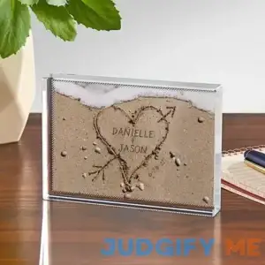 Personalized Heart in Sand Glass Block Personal Creations Customized Glass Block Home DГ©cor Gifts