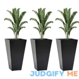Outsunny 28" Tall Plastic Flower Pot Set of 3 Large Outdoor & Indoor Plastic Garden Planters