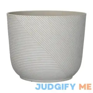 allen + roth 15.1-in W x 13-in H Ivory Resin Contemporary/Modern Indoor/Outdoor Planter PLI5416TBI