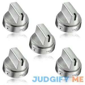 Aremae 5 Pack Stainless Steel WB03x24818 Gas Stove Knob Replacement for ge