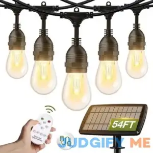 addlon Solar String Lights Outdoor Waterproof with USB Port & Remote Control Dimmable Solar Patio Lights Solar