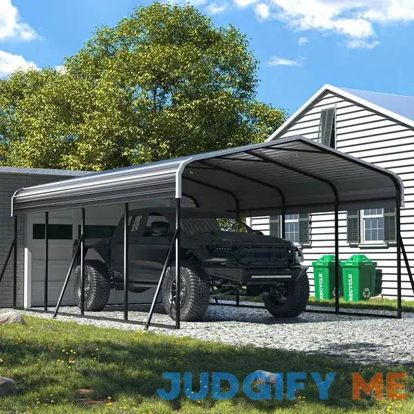 HOGYME Carport 12x20 FT Heavy Duty Carport Canopy with Updated Frame Structure Galvanized Steel Roof and Enhanced Base HOGYME Carport 12x20 FT Heavy Duty Carport Canopy with Updated Frame Structure Galvanized Steel Roof and Enhanced Base