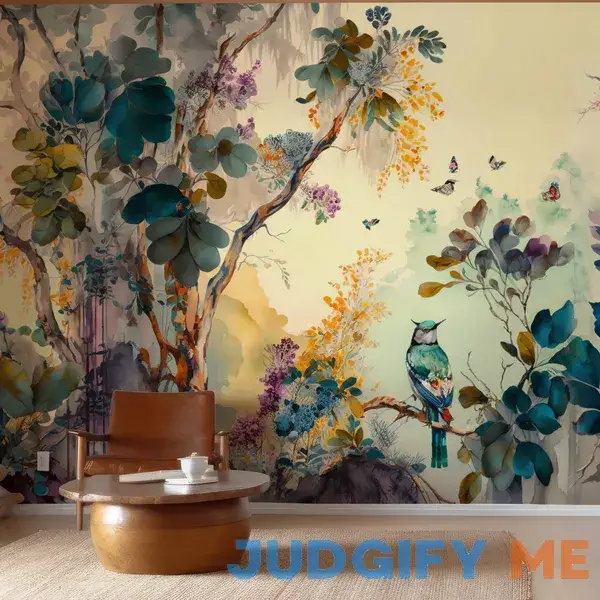 Wall Mural - Tropical Birds - Jungle & Tropical Animals mural wallpaper - Beige - Bedroom - Wallism US - Peel & Stick or Paste-the-Wall Wall Mural - Tropical Birds - Jungle & Tropical Animals mural wallpaper - Beige - Bedroom - Wallism US - Peel & Stick or Paste-the-Wall