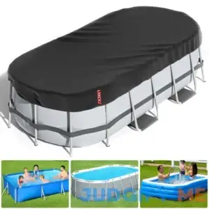 Lxkckj Rectangular Pool Cover for Above Ground Pools Solar Oval Pool Covers for Rectangular Frame Pools