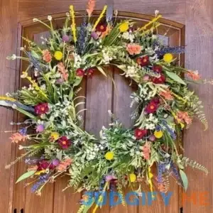 Clearance! Texas Wildflower Wreath Rustic Home Decor Artificial Cottage Wreath Wreaths Garlands Artificial Decorations